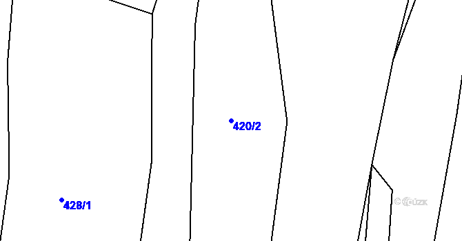 Parcela st. 420/2 v KÚ Pasečnice, Katastrální mapa