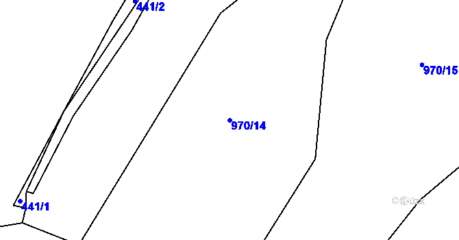 Parcela st. 970/14 v KÚ Pasečnice, Katastrální mapa