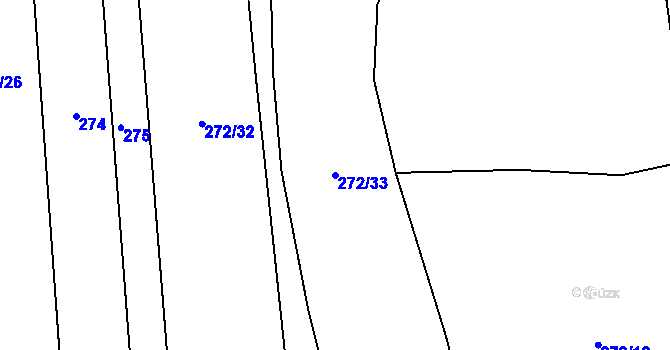 Parcela st. 272/33 v KÚ Pasečnice, Katastrální mapa