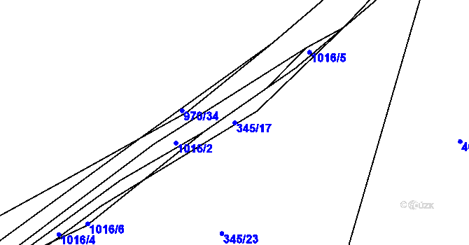 Parcela st. 345/17 v KÚ Pasečnice, Katastrální mapa