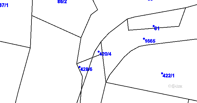 Parcela st. 420/4 v KÚ Pasečnice, Katastrální mapa