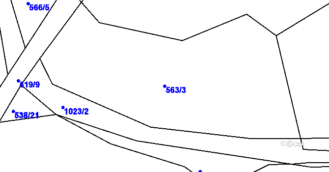 Parcela st. 563/3 v KÚ Pasečnice, Katastrální mapa