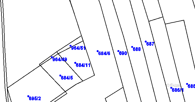 Parcela st. 684/6 v KÚ Pasečnice, Katastrální mapa