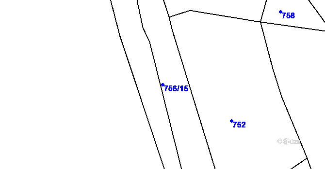 Parcela st. 756/15 v KÚ Pasečnice, Katastrální mapa