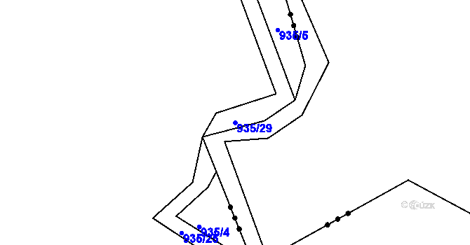 Parcela st. 935/29 v KÚ Pasečnice, Katastrální mapa