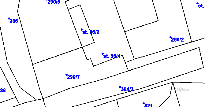 Parcela st. 56/1 v KÚ Karlov u Paseky, Katastrální mapa