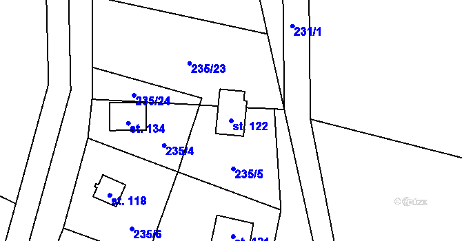 Parcela st. 122 v KÚ Karlov u Paseky, Katastrální mapa
