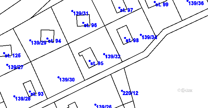 Parcela st. 139/32 v KÚ Karlov u Paseky, Katastrální mapa
