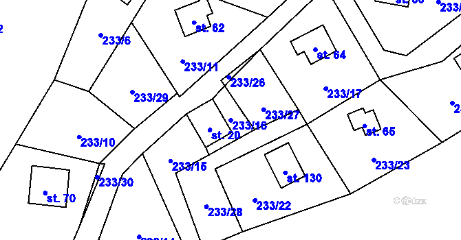 Parcela st. 233/16 v KÚ Karlov u Paseky, Katastrální mapa