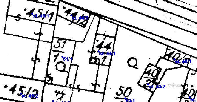 Parcela st. 44/1 v KÚ Paseka u Šternberka, Katastrální mapa
