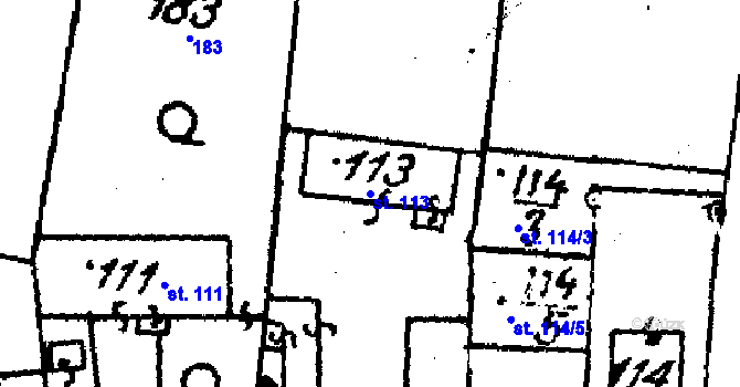 Parcela st. 113 v KÚ Paseka u Šternberka, Katastrální mapa
