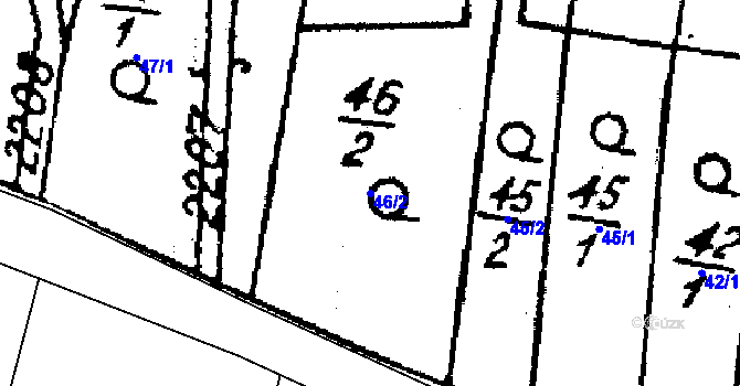Parcela st. 46/2 v KÚ Paseka u Šternberka, Katastrální mapa