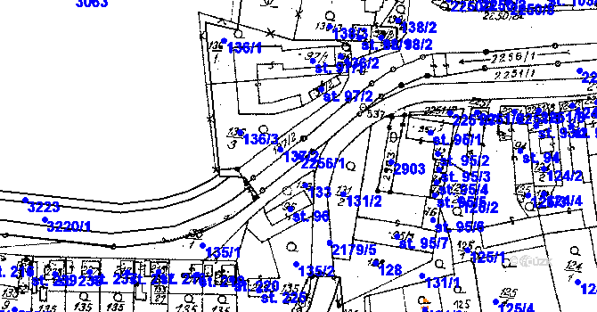 Parcela st. 2256/1 v KÚ Paseka u Šternberka, Katastrální mapa