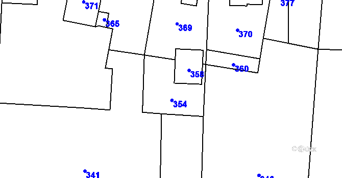 Parcela st. 59/6 v KÚ Paseka u Šternberka, Katastrální mapa