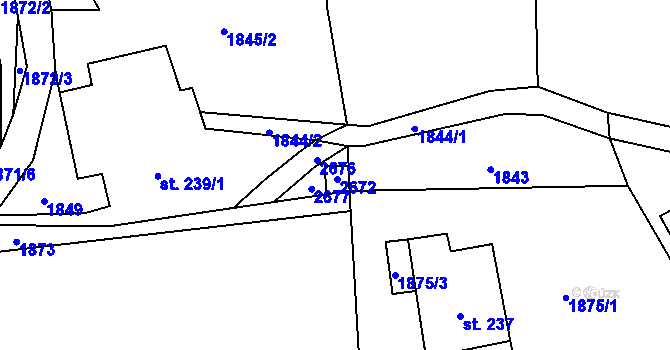 Parcela st. 239/2 v KÚ Paseky u Proseče, Katastrální mapa