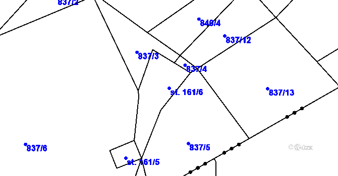 Parcela st. 161/6 v KÚ Paseky nad Jizerou, Katastrální mapa
