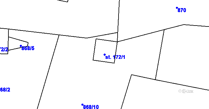 Parcela st. 172/1 v KÚ Paseky nad Jizerou, Katastrální mapa