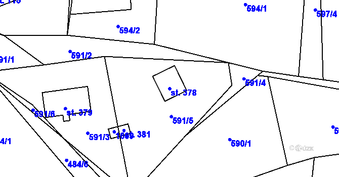 Parcela st. 378 v KÚ Paseky nad Jizerou, Katastrální mapa