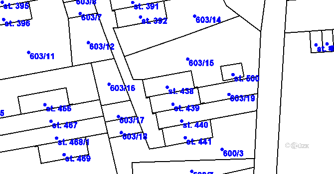 Parcela st. 438 v KÚ Paseky nad Jizerou, Katastrální mapa