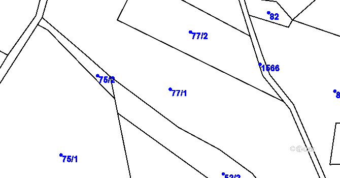 Parcela st. 77/1 v KÚ Paseky nad Jizerou, Katastrální mapa
