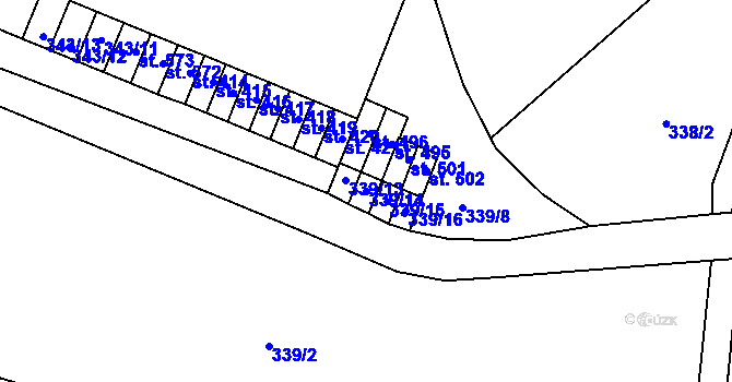 Parcela st. 339/14 v KÚ Paseky nad Jizerou, Katastrální mapa