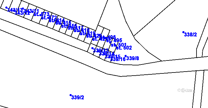 Parcela st. 339/15 v KÚ Paseky nad Jizerou, Katastrální mapa
