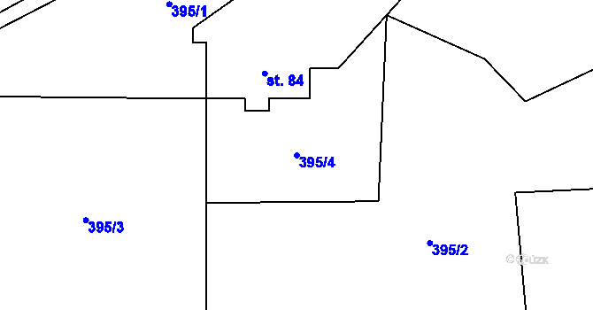 Parcela st. 395/4 v KÚ Paseky nad Jizerou, Katastrální mapa