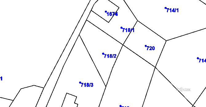 Parcela st. 718/2 v KÚ Paseky nad Jizerou, Katastrální mapa