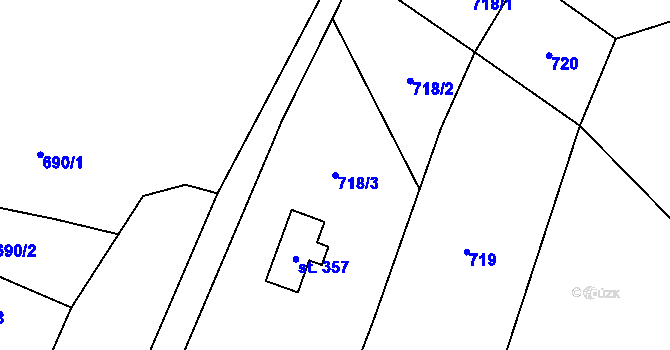 Parcela st. 718/3 v KÚ Paseky nad Jizerou, Katastrální mapa
