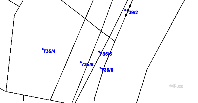 Parcela st. 735/5 v KÚ Paseky nad Jizerou, Katastrální mapa