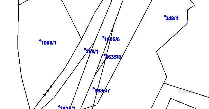 Parcela st. 1635/8 v KÚ Paseky nad Jizerou, Katastrální mapa