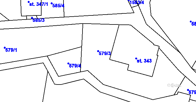 Parcela st. 579/3 v KÚ Paseky nad Jizerou, Katastrální mapa