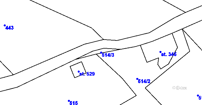 Parcela st. 514/3 v KÚ Paseky nad Jizerou, Katastrální mapa