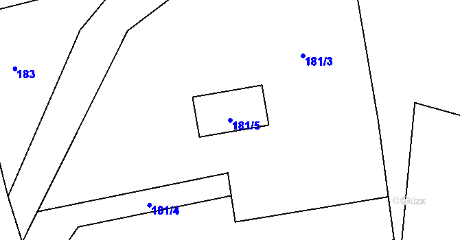 Parcela st. 181/5 v KÚ Paskov, Katastrální mapa