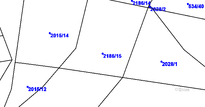 Parcela st. 2186/15 v KÚ Paskov, Katastrální mapa