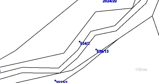 Parcela st. 534/2 v KÚ Paskov, Katastrální mapa