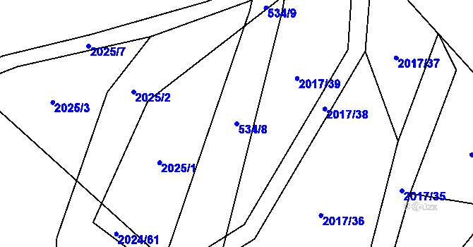 Parcela st. 534/8 v KÚ Paskov, Katastrální mapa