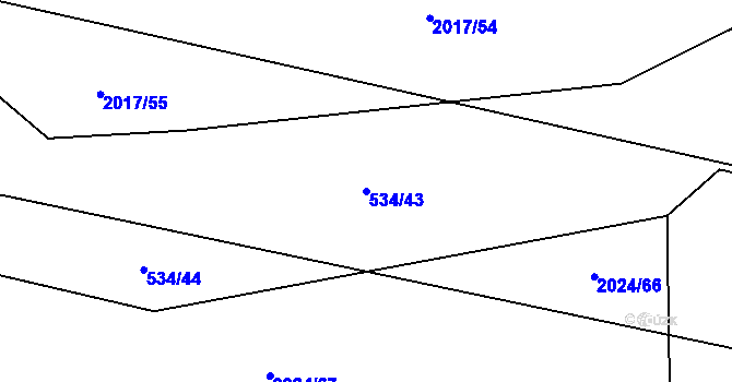 Parcela st. 534/43 v KÚ Paskov, Katastrální mapa