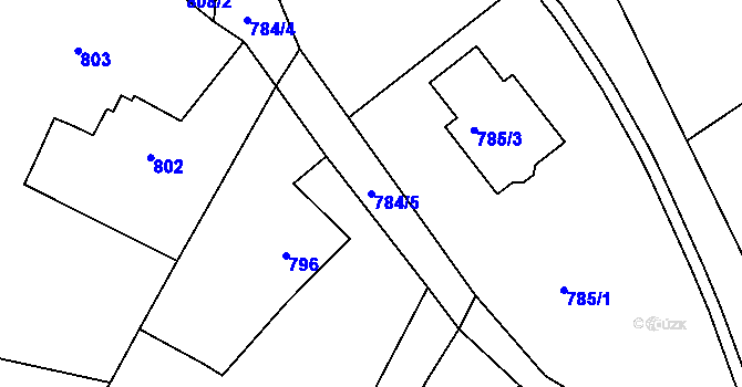 Parcela st. 784/5 v KÚ Paskov, Katastrální mapa