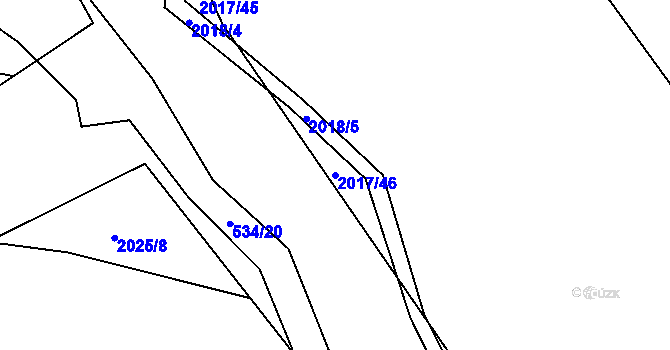 Parcela st. 2017/46 v KÚ Paskov, Katastrální mapa