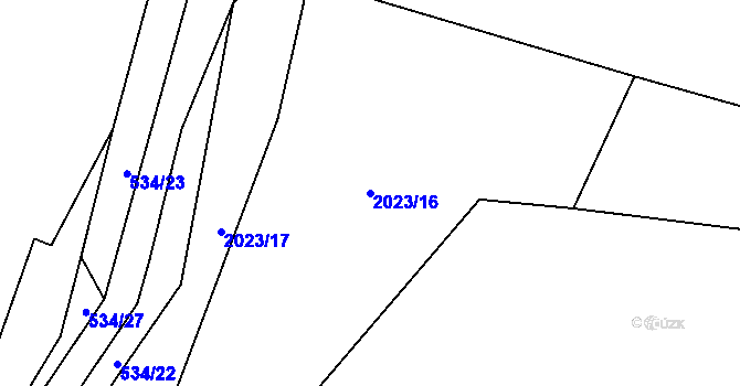 Parcela st. 2023/16 v KÚ Paskov, Katastrální mapa