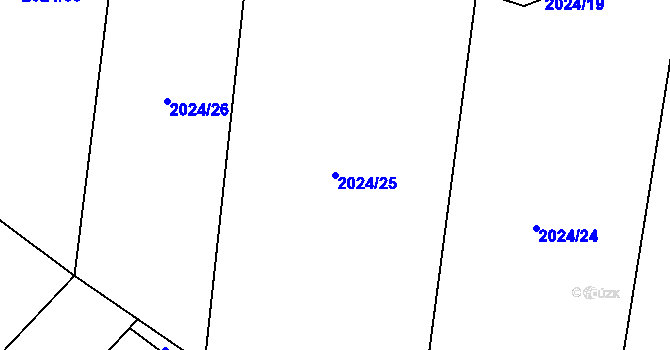 Parcela st. 2024/25 v KÚ Paskov, Katastrální mapa