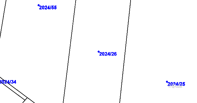 Parcela st. 2024/26 v KÚ Paskov, Katastrální mapa