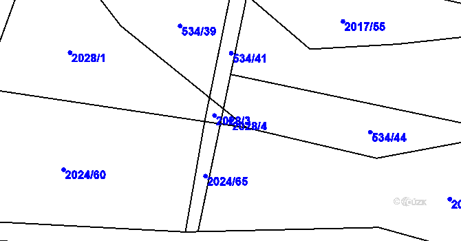 Parcela st. 2028/4 v KÚ Paskov, Katastrální mapa