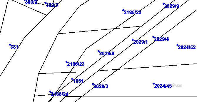 Parcela st. 2029/8 v KÚ Paskov, Katastrální mapa