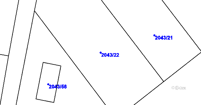 Parcela st. 2043/22 v KÚ Paskov, Katastrální mapa