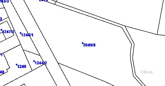 Parcela st. 2049/8 v KÚ Paskov, Katastrální mapa