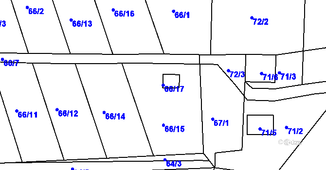 Parcela st. 66/17 v KÚ Paskov, Katastrální mapa