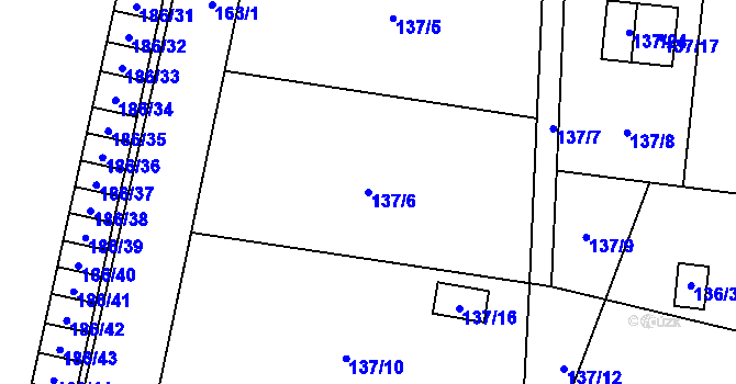 Parcela st. 137/6 v KÚ Paskov, Katastrální mapa