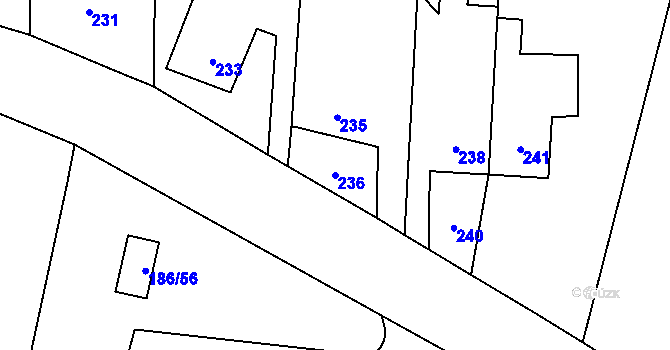 Parcela st. 236 v KÚ Paskov, Katastrální mapa